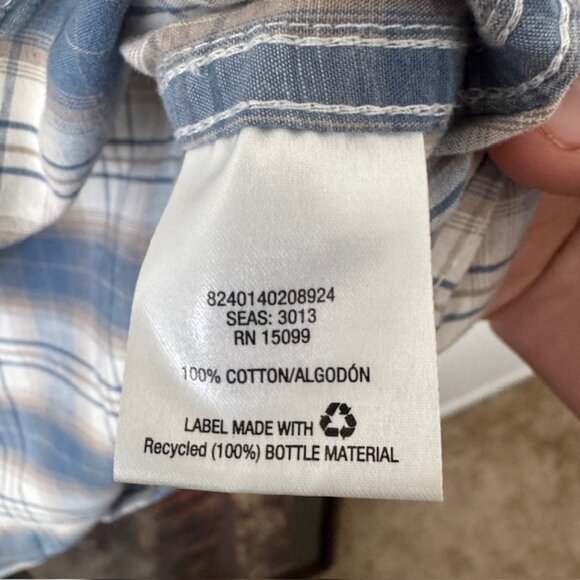 Outdoor Life‎ Men's Blue Plaid Button Up Tshirt Size XXL - Picture 4 of 7